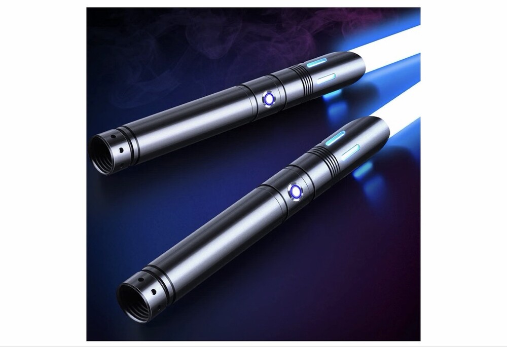2 Pack Metal Hilt Dueling Lightsabers RGB 12 Color LED Sound FX Saber [Open Box]